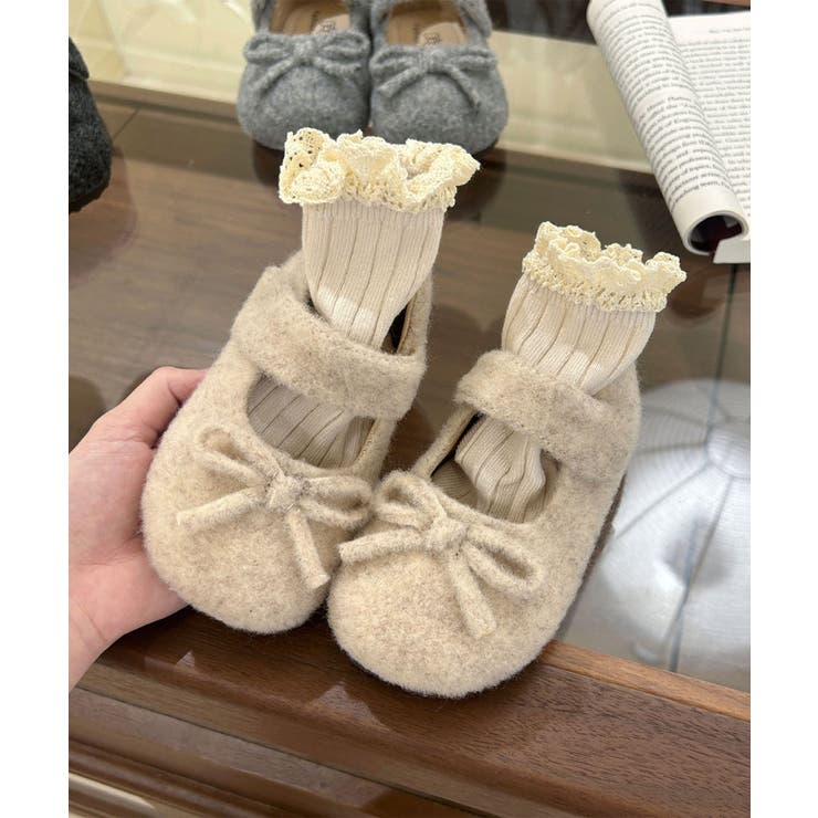 【aimoha-KIDS-】キッズ ウールライクストラップシューズ | aimoha kids | 詳細画像5 