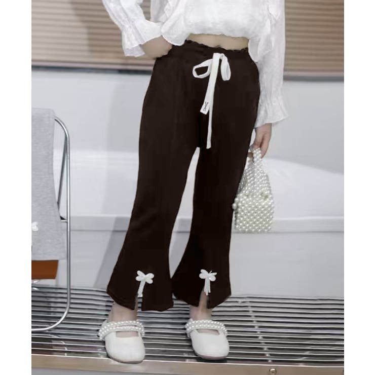 ブラック | 【aimoha KIDS】リボン付きフレアパンツ 90 | aimoha kids