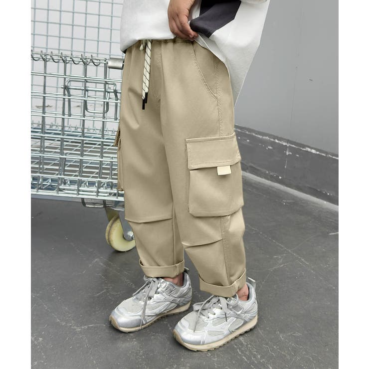 ライトベージュ | 【aimoha KIDS】カーゴジョガーパンツ 90 | aimoha kids