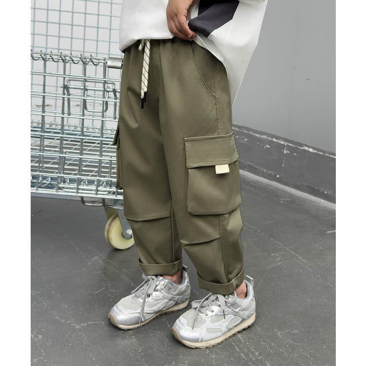 カーキ | 【aimoha KIDS】カーゴジョガーパンツ 90 | aimoha kids