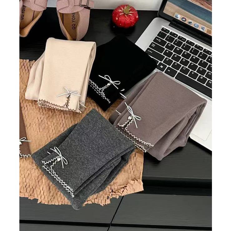 【aimoha-KIDS-】裾リボン付レギンスパンツ  | aimoha kids | 詳細画像4 