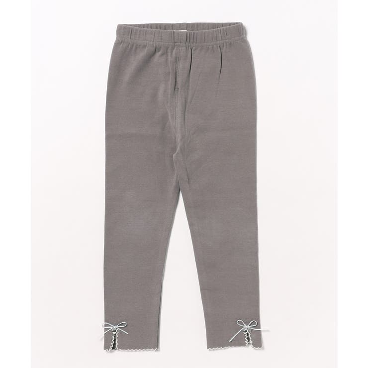 グレー | 【aimoha-KIDS-】裾リボン付レギンスパンツ  | aimoha kids