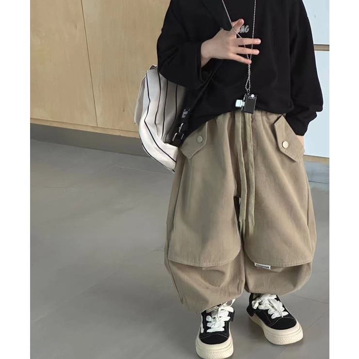【aimoha-KIDS-】ワイドカーゴパンツ | aimoha kids | 詳細画像1 