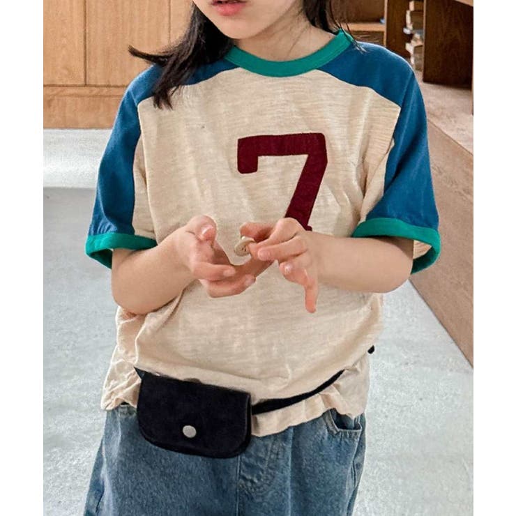 【aimoha-KIDS-】ナンバープリントラグランTシャツ | aimoha kids | 詳細画像9 