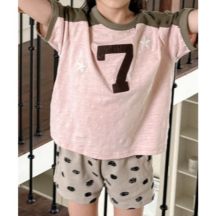 【aimoha-KIDS-】ナンバープリントラグランTシャツ | aimoha kids | 詳細画像2 