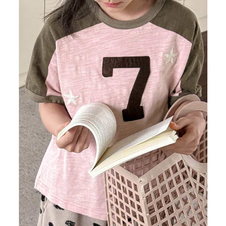 【aimoha-KIDS-】ナンバープリントラグランTシャツ | aimoha kids | 詳細画像5 
