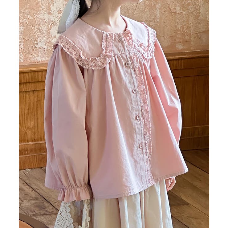 ピンク | 【aimoha KIDS】レースコットンブラウス | aimoha kids