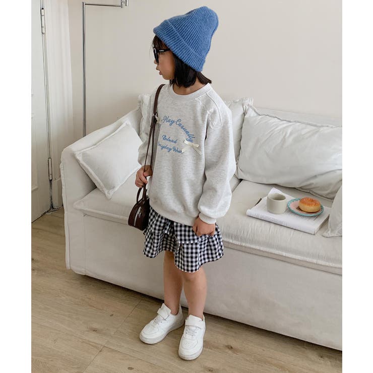 【aimoha-KIDS-】リボン刺繍スウェットプルオーバー | aimoha kids | 詳細画像10 
