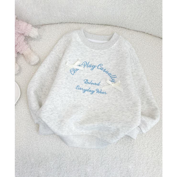 【aimoha-KIDS-】リボン刺繍スウェットプルオーバー | aimoha kids | 詳細画像11 