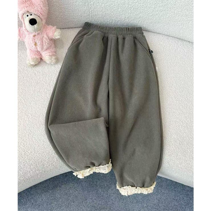 グレー | 【aimoha-KIDS-】裾レース スウェットパンツ | aimoha kids
