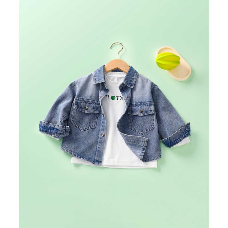 ブルー | 【Aimoha KIDS】ヴィンテージ風デニムキッズジャケット | aimoha kids