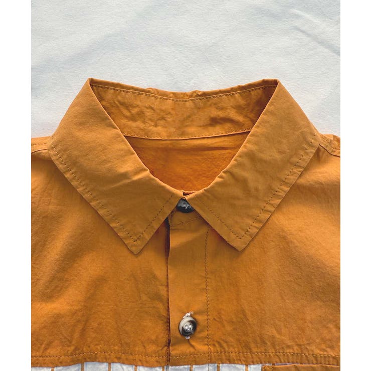 【Aimoha KIDS】ストライプ切り替えデザインキッズシャツ | aimoha kids | 詳細画像16 