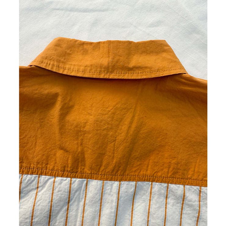 【Aimoha KIDS】ストライプ切り替えデザインキッズシャツ | aimoha kids | 詳細画像17 