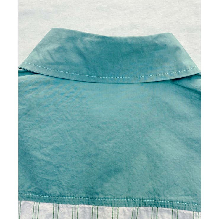 【Aimoha KIDS】ストライプ切り替えデザインキッズシャツ | aimoha kids | 詳細画像3 