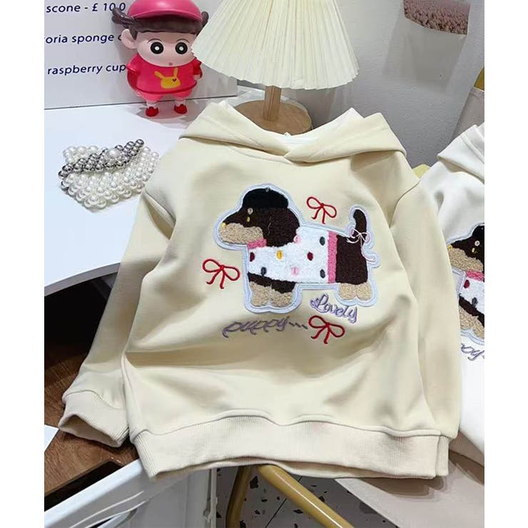 イエロー | 【aimoha KIDS】キッズドッグワッペンパーカー | aimoha kids