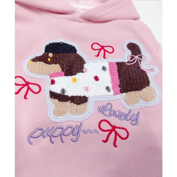 【aimoha KIDS】キッズドッグワッペンパーカー | aimoha kids | 詳細画像2 