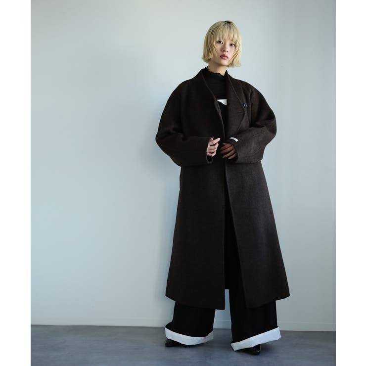 【moyo】ノーカラーラグラン ロングコート【AW】 | aimoha  | 詳細画像28 