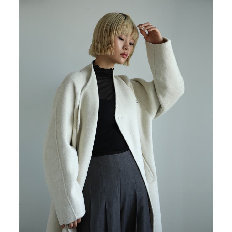 【moyo】ノーカラーラグラン ロングコート【AW】 | aimoha  | 詳細画像4 