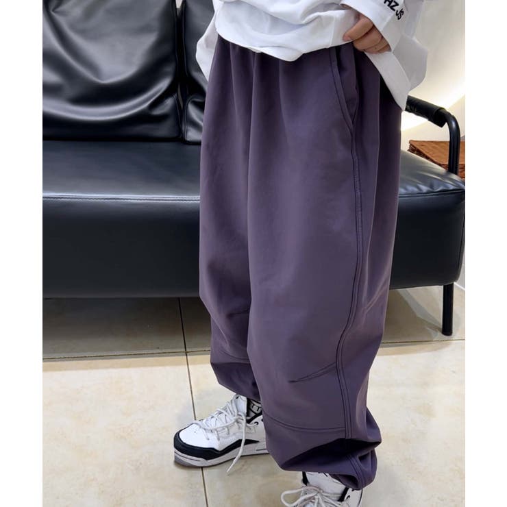 パープル | 【aimoha-KIDS-】裏起毛カーゴパンツ【AW】 | aimoha kids