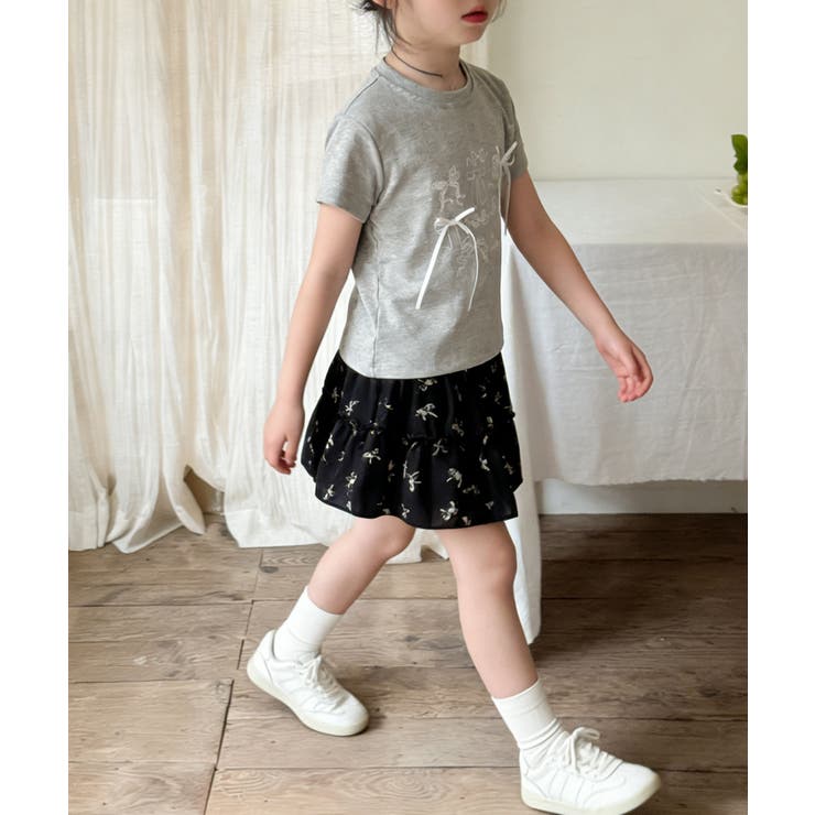 【aimoha-KIDS-】リボンスケッチ デザインTシャツ | aimoha kids | 詳細画像9 
