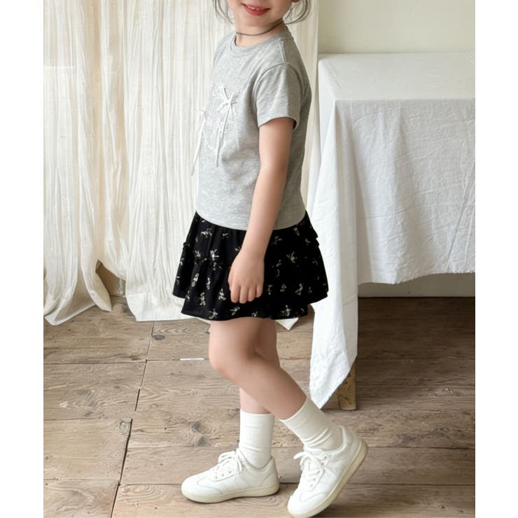 【aimoha-KIDS-】リボンスケッチ デザインTシャツ | aimoha kids | 詳細画像10 