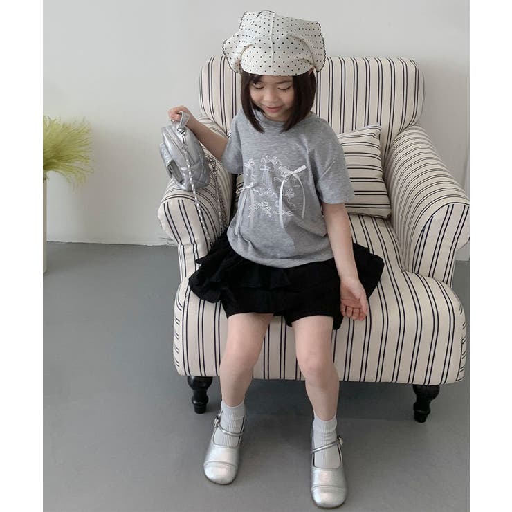 【aimoha-KIDS-】リボンスケッチ デザインTシャツ | aimoha kids | 詳細画像5 
