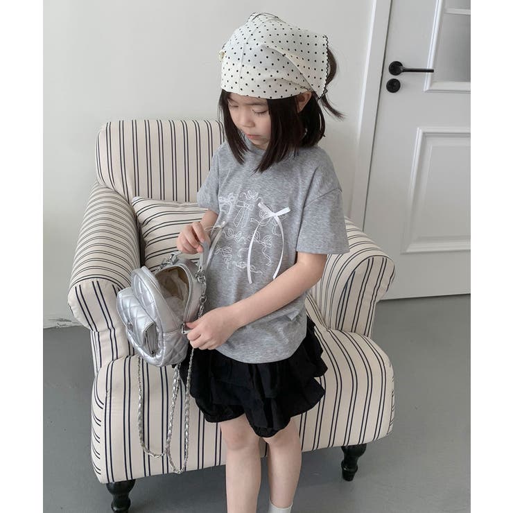 【aimoha-KIDS-】リボンスケッチ デザインTシャツ | aimoha kids | 詳細画像6 