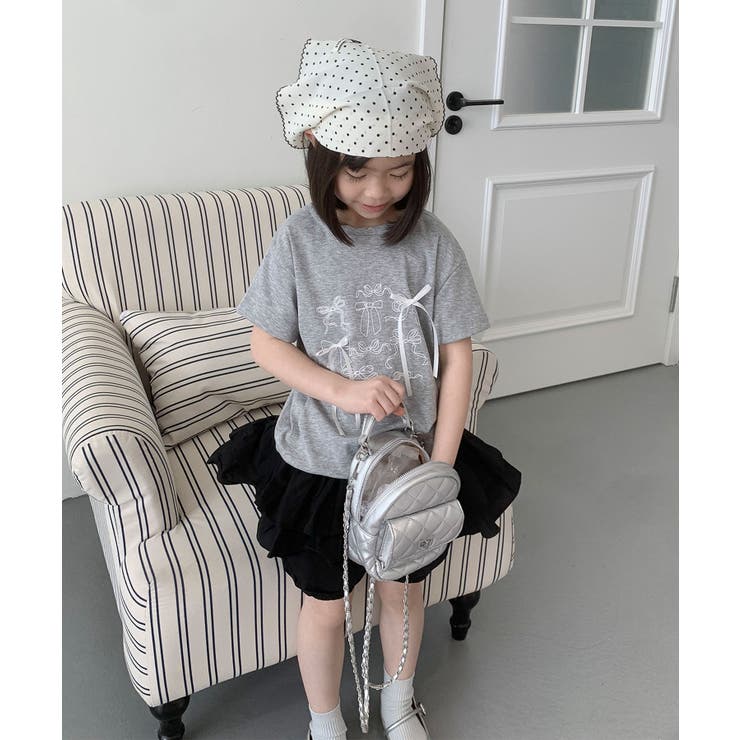 【aimoha-KIDS-】リボンスケッチ デザインTシャツ | aimoha kids | 詳細画像7 