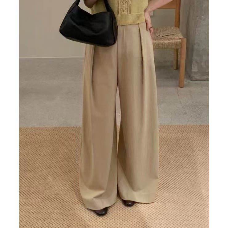 マーガレットハウエル ハイウエストワイドパンツ M アイボリー