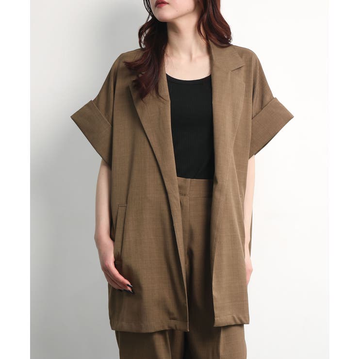 モカ | 半袖テーラードジャケット | aimoha 