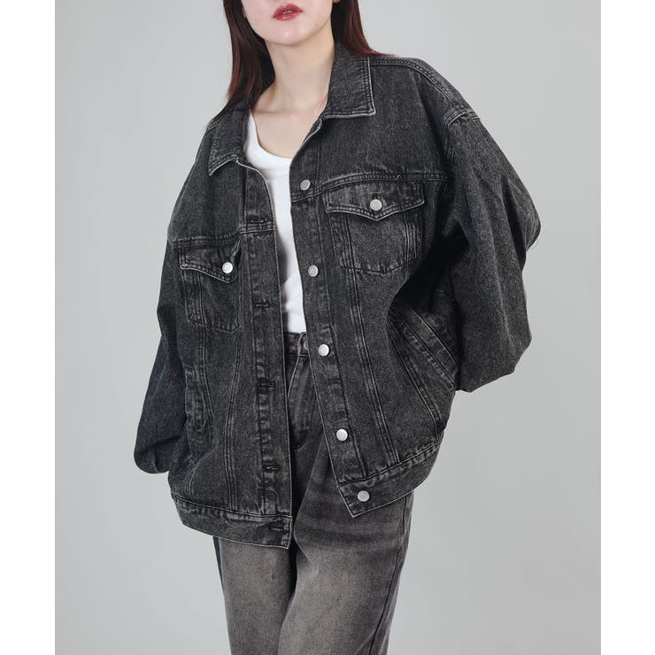 ブラック | オーバーサイズデニムジャケット | aimoha 