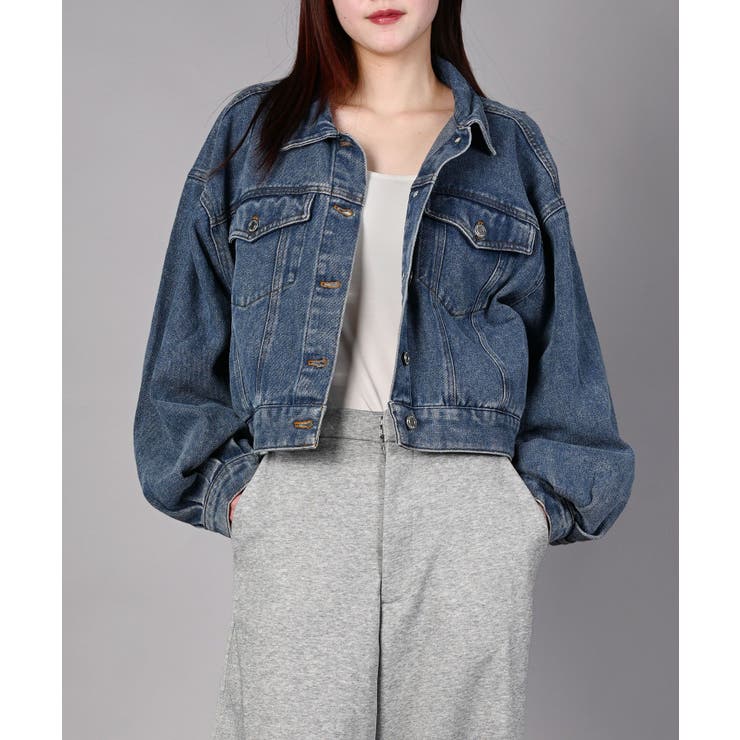 ブルー | ショート丈デニムジャケット | aimoha 