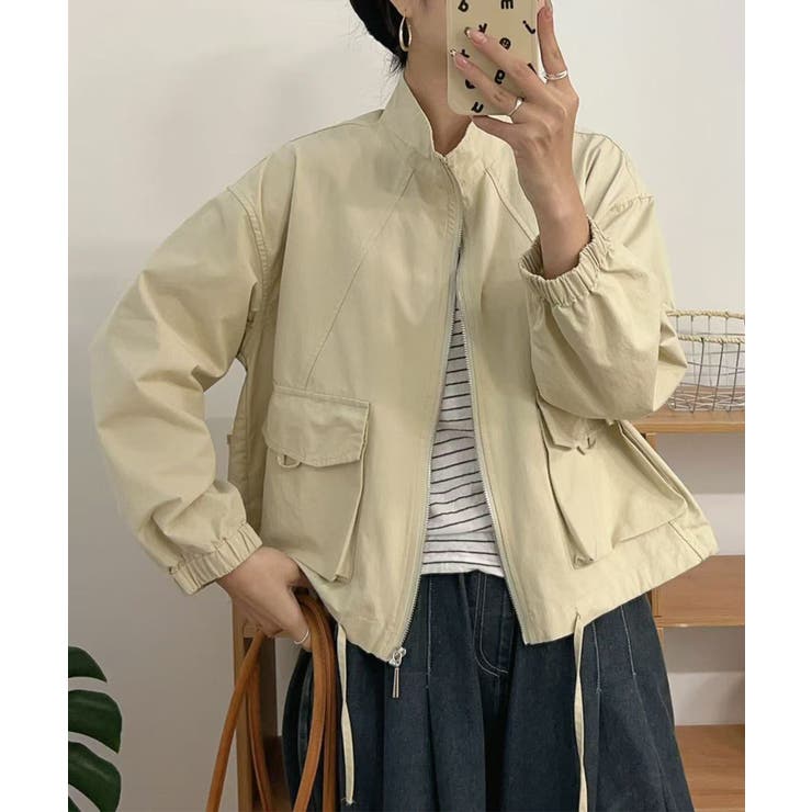 ライトグリーン | ウエストギャザージャケット | aimoha 