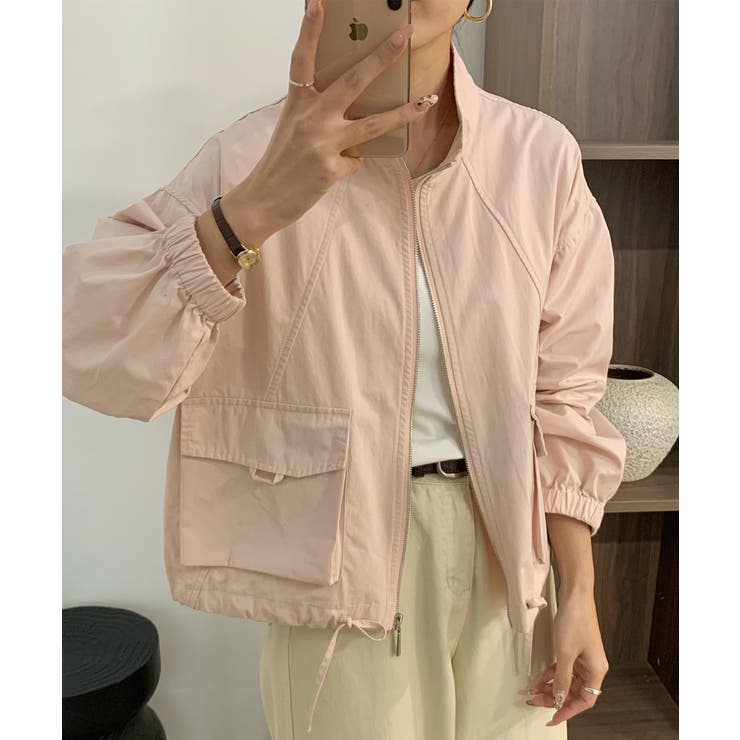ピンク | ウエストギャザージャケット | aimoha 