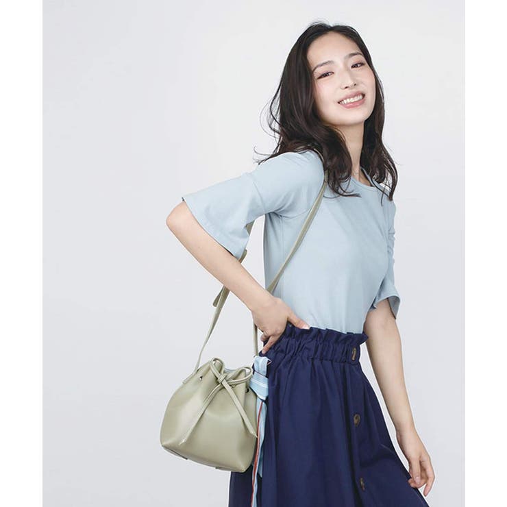 BLUE | コットンフレアスリーブカットソーｔシャツ コットン カットソー | aimoha 