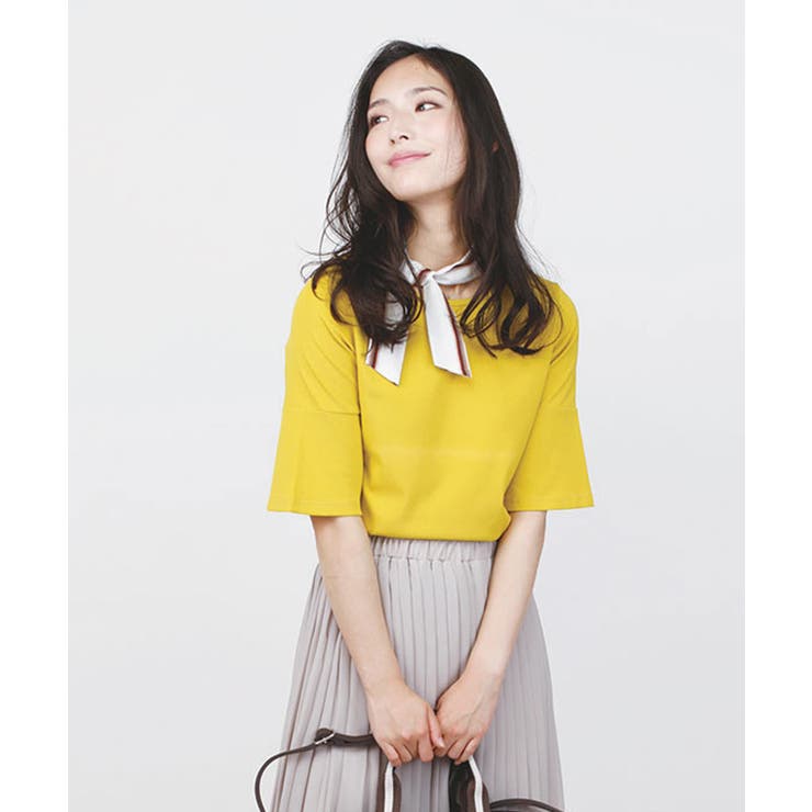 YELLOW | コットンフレアスリーブカットソーｔシャツ コットン カットソー | aimoha 