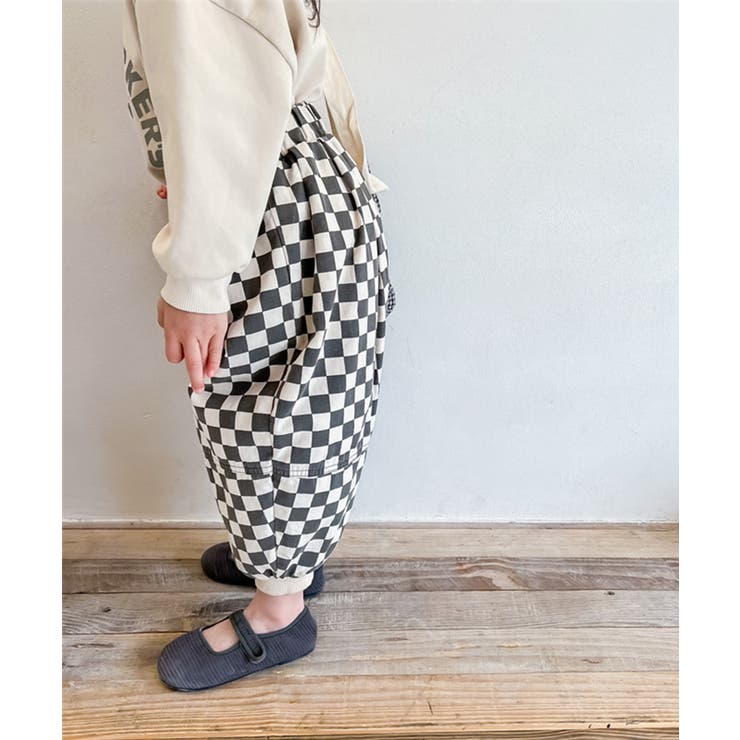 aimoha KIDS 配色チェック柄裾絞りパンツ | aimoha kids | 詳細画像4 