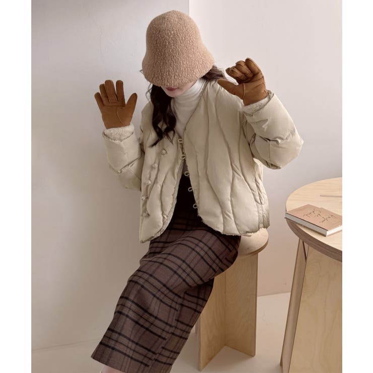 波打ちキルティングVネックダウン | aimoha  | 詳細画像6 