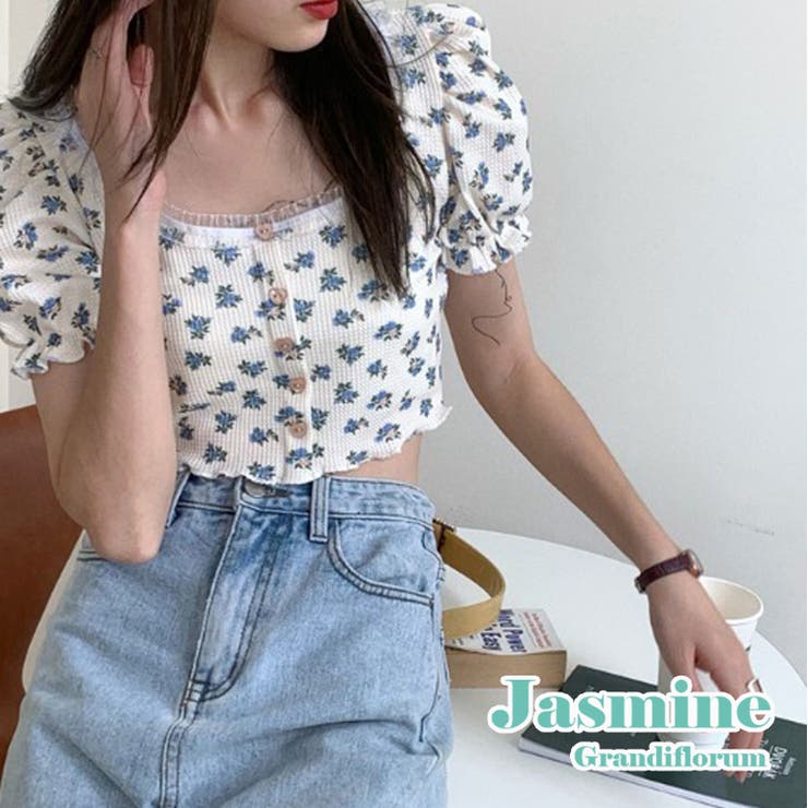 Jasmine Grandiflorum小花柄フレンチガーリートップス 品番 Xt Aimoha アイモハ のレディース ファッション通販 Shoplist ショップリスト