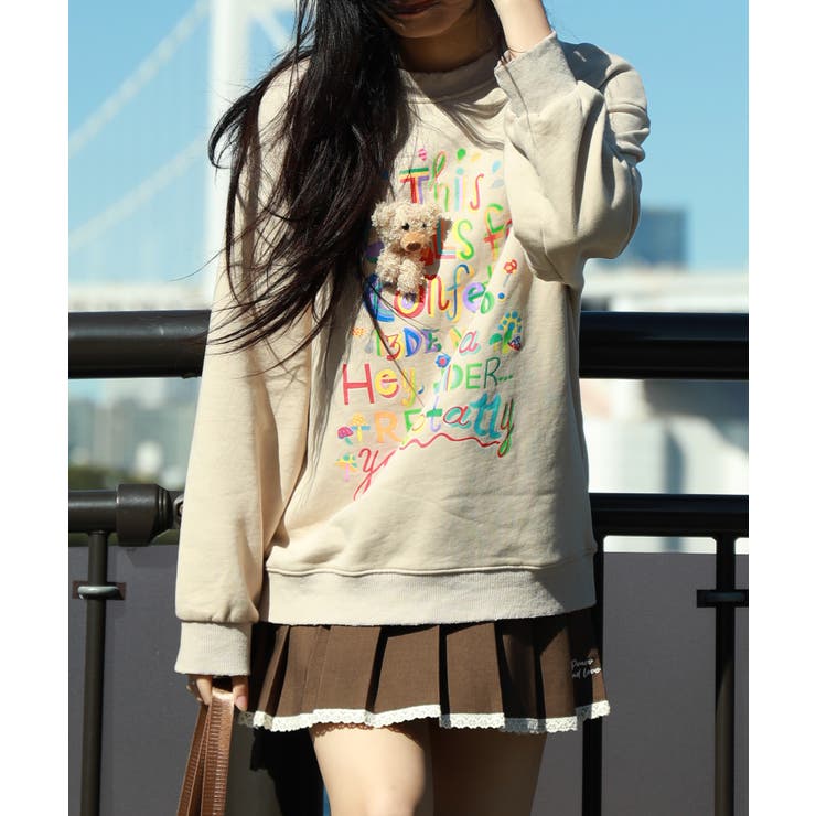 【HOOK】for girls  ダメージ加工ポッププリントスウェット | HOOK | 詳細画像4 