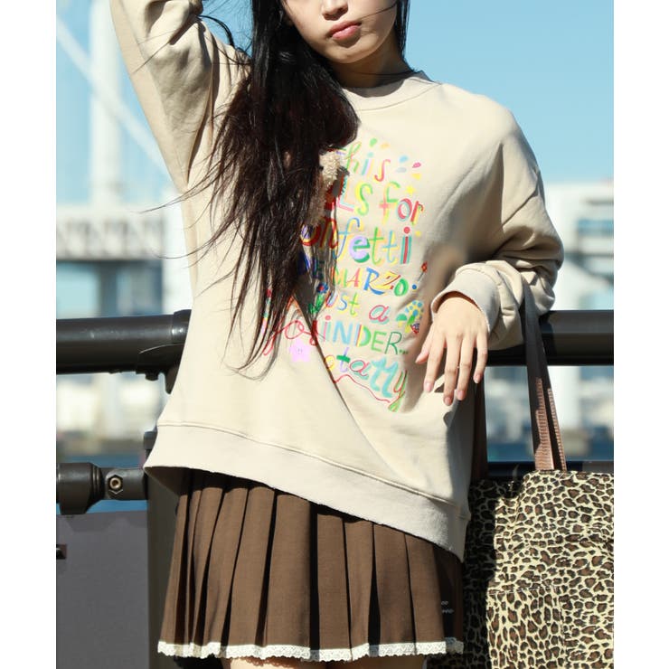 【HOOK】for girls  ダメージ加工ポッププリントスウェット | HOOK | 詳細画像7 