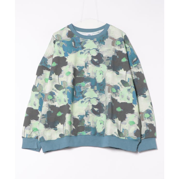 HOOK】for girls ぼかし花柄プリントスウェット[品番：XT000011947