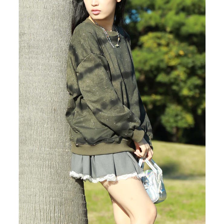 HOOK】for girls 横段タイダイ染めスウェット[品番：XT000011948