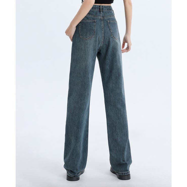 ネイビー1 | 【Aimoha】ストレートレッグジーンズ | aimoha 