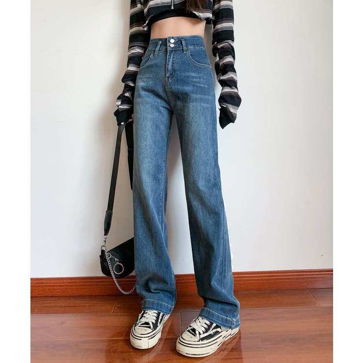 【Aimoha】ダブルボタンハイウエストジーンズ | aimoha  | 詳細画像37 