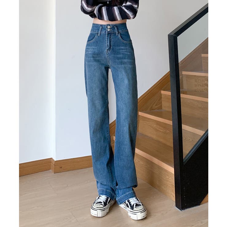 【Aimoha】ダブルボタンハイウエストジーンズ | aimoha  | 詳細画像39 