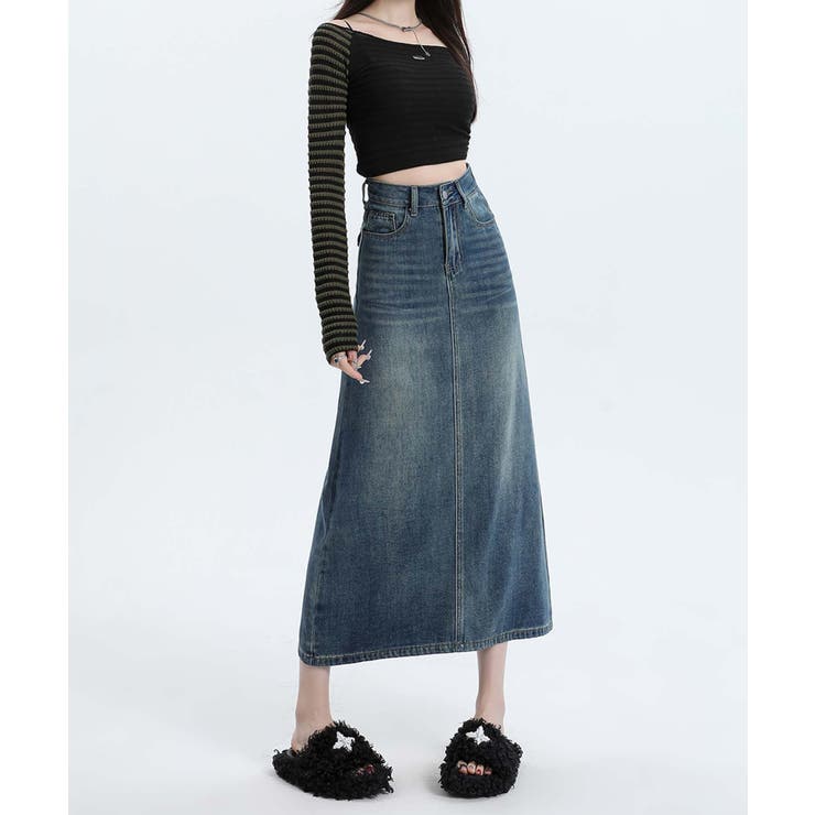 【BANICO】バックスリットデニムスカート | aimoha  | 詳細画像2 