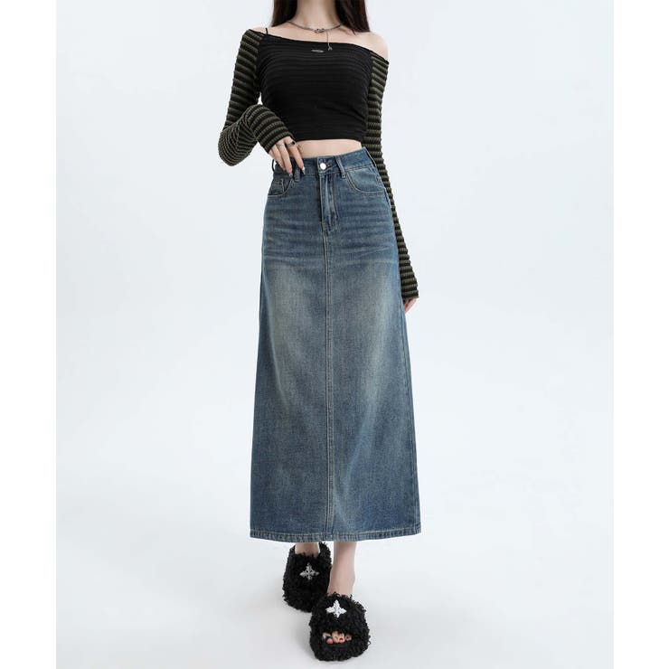 【BANICO】バックスリットデニムスカート | aimoha  | 詳細画像3 