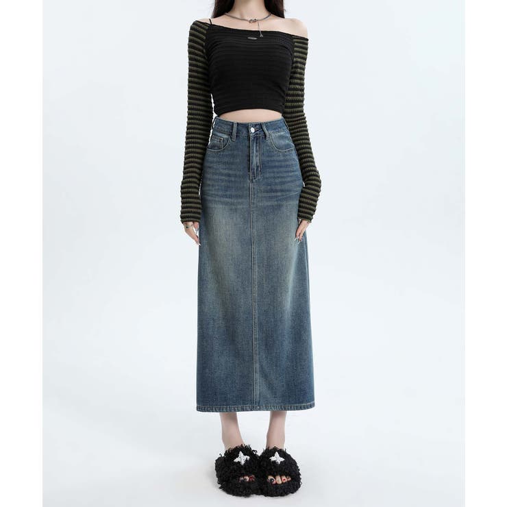 【BANICO】バックスリットデニムスカート | aimoha  | 詳細画像4 