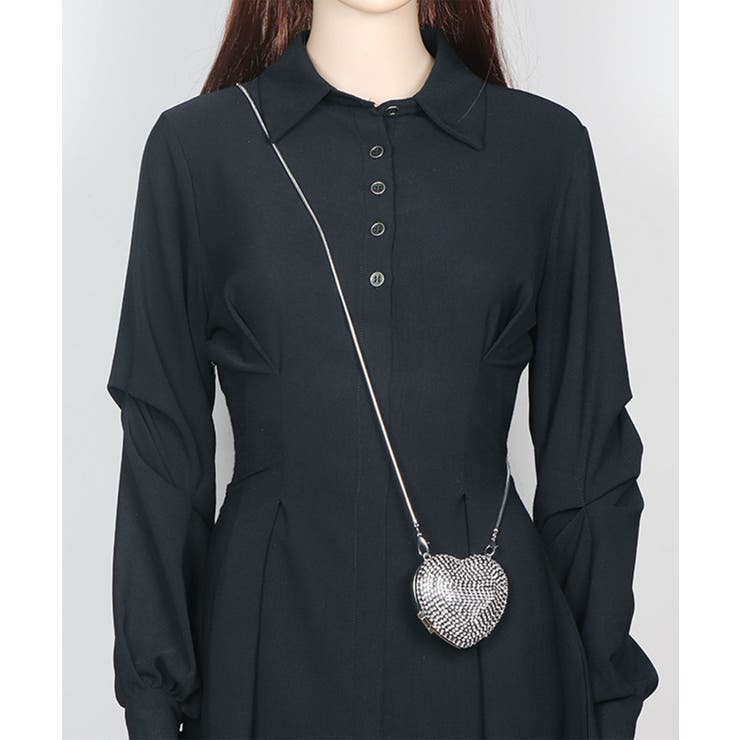 ブラック | 【Jasmine】ミニハートショルダーバッグ | aimoha 